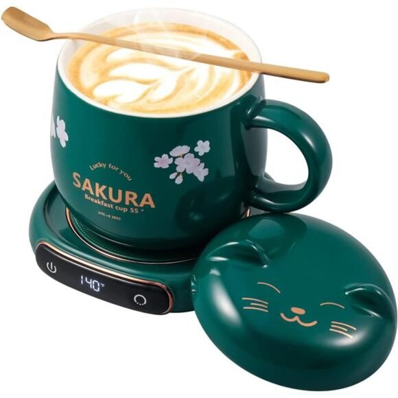 Other - Electric LED Display Smart Coffee Mug Warmer & Cute Cat Mug Set, Beverage Cup Wa